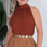 Blusa Annabelle – Elegância Minimalista com Toque Moderno