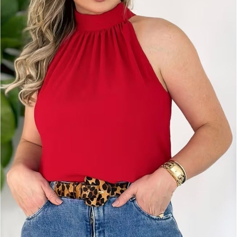 Blusa Annabelle – Elegância Minimalista com Toque Moderno